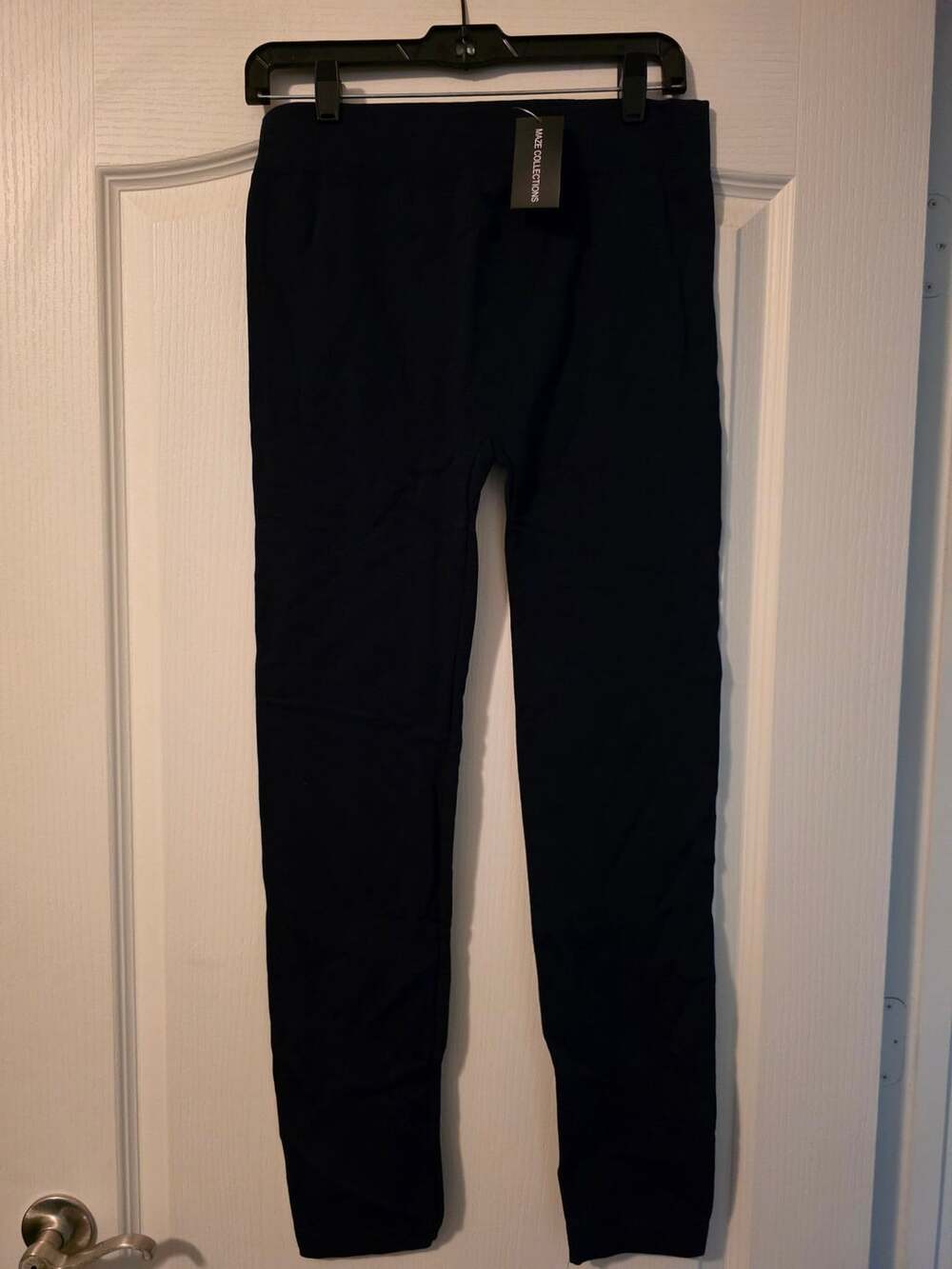 Maze Collection Leggings Size 2X/3X Navy Blue Fleece Lined